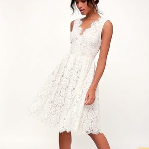 Lulu White Bridal Skater Dress